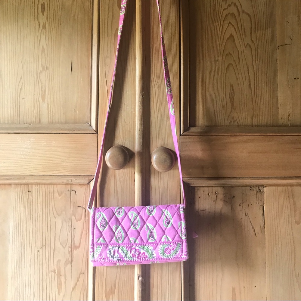 Vera Bradley, wallet cross body, Pink Paisley